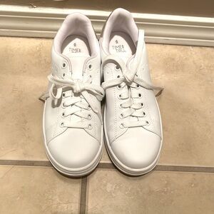 Work once white tennis shoes